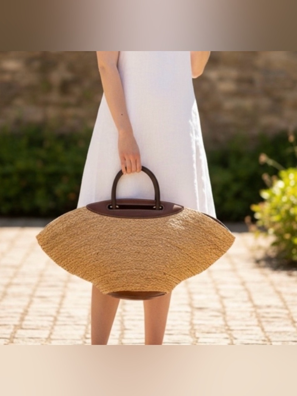 Cult Gaia Wanda Raffia Fan-Shaped Woven Tote NWT